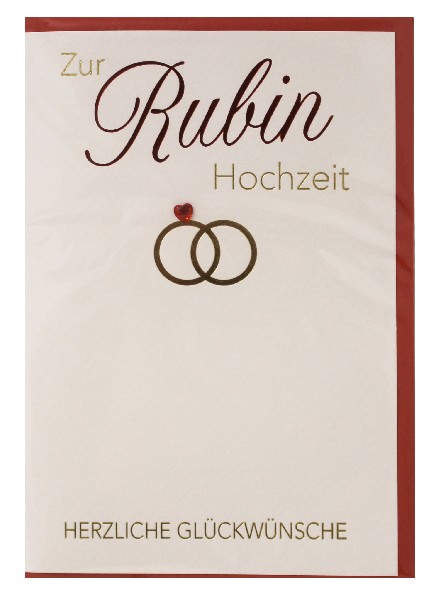 [284970] KARTE, RUBINHOCHZEIT