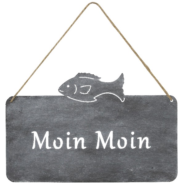 SCHILD,SILBER MIT FISCH