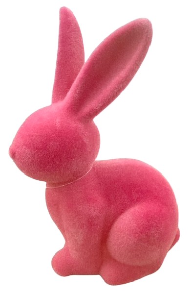 HASE SITZEND 19CM ROSA