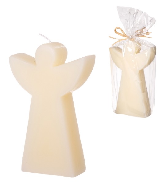 [31502] KERZE "ENGEL" CREME 16CM