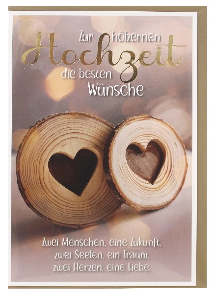 KARTE, HÖLZERNE HOCHZEIT