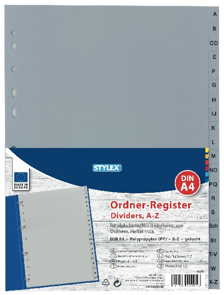 REGISTER A4 PLASTIK A-Z