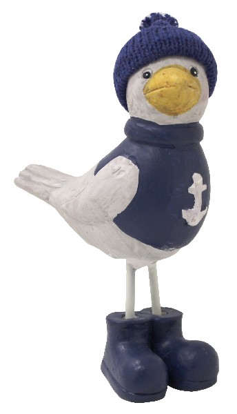 [393002] MÖWE,KERAMIK,STRICKM.17CM