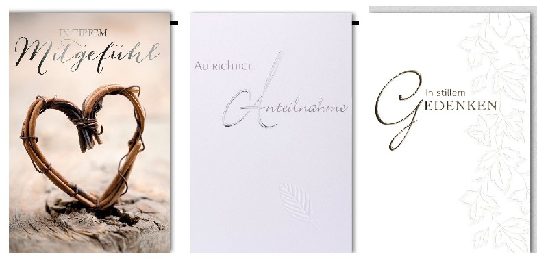 KARTE, TRAUER SCHRIFT