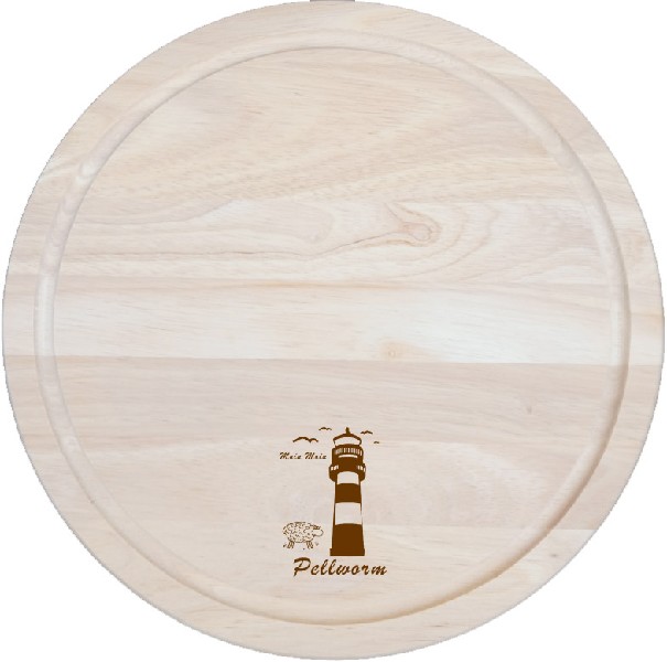 HOLZBRETT RUND "PELLWORM"