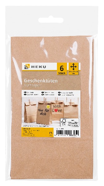 [780810] GESCHENKTÜTEN 6ER BRAUN