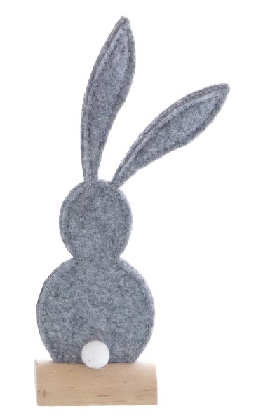 HASE FILZ GRAU A.HOLZFUSS