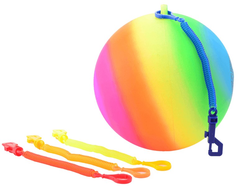 REGENBOGENBALL MIT SCHNUR