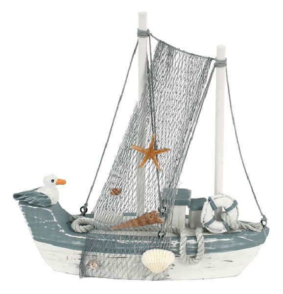 BOOT/NETZSEGEL+MÖWE 22CM