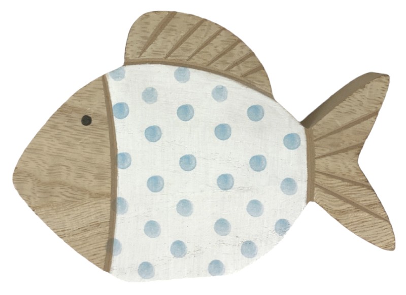 FISCH,HOLZ,GEPUNKTET;14CM