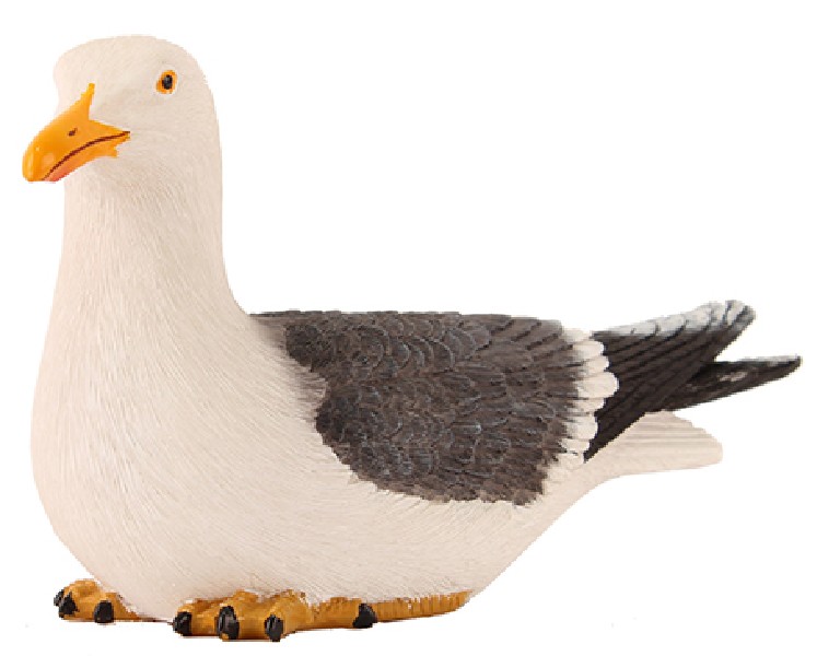 MÖWE,SITZEND,17CM,POLYRES