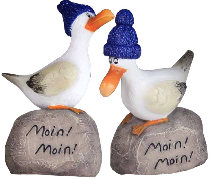 MÖWE,AUF STEIN 11CM 2FA.