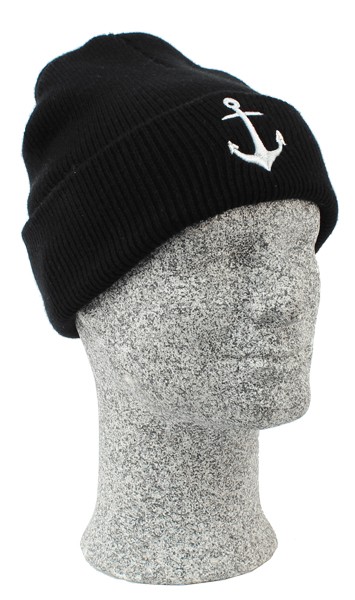 STRICKMÜTZE+ANKER,SCHWARZ