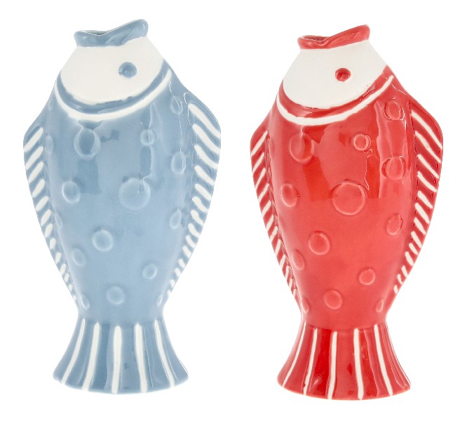 VASE,FISCH,BUNT,19CM,2FA.