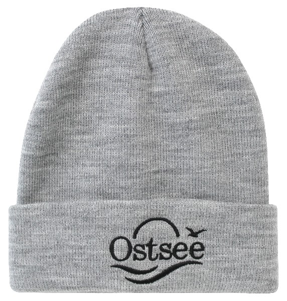 STRICKMÜTZE,OSTSEE,GRAU