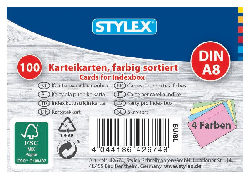 KARTEIKARTEN A8,BUNT100ER
